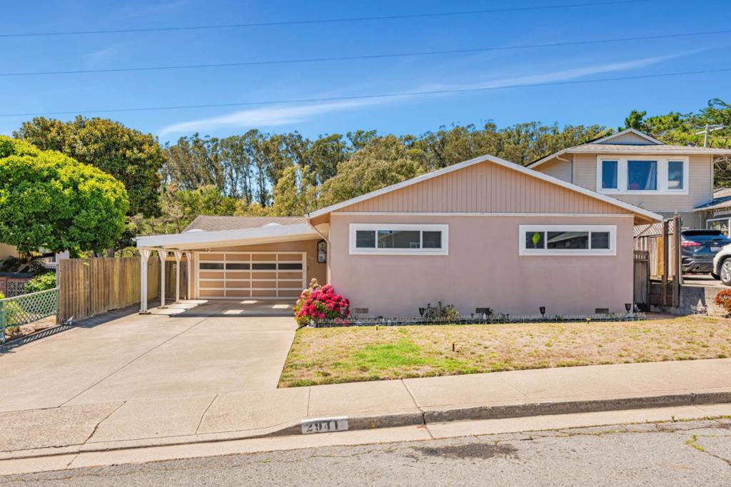 Welcome to this beautifully expanded San Bruno home, ideally located with easy access to major freeways, everyday amenities, and just a short drive to San Francisco, San Jose, and the scenic Pacifica beaches. Inside, youll find charming hardwood flooring in the main living areas, with carpet in the hallway and two of the three bedroomsbelieved to have hardwood underneath. One bedroom showcases exposed hardwood. The spacious kitchen features granite countertops, a gas cooktop, double ovens, and lower cabinets with convenient pull-out drawers. A generous walk-in pantry provides ample storage. Gather around the cozy wood-burning fireplace in the inviting living room, or enjoy the outdoor space complete with a large backyard shedperfect for storage, hobbies, or a workshop. This home combines warmth, practicality, and an unbeatable central location.