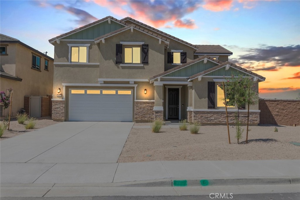 Welcome to this stunning, never-lived-in 2025-built home located in the sought-after Banner Park community of Menifee. Featuring 5 bedrooms, 3.5 baths, and over 3,000 sq. ft. of living space, this home offers the perfect blend of modern design and functional living.
The main floor boasts a full bedroom and bathroom—ideal for guests or multi-generational living—plus a separate half bath for visitors. A spacious flex room makes the perfect home office or study. The open-concept kitchen is a chef’s dream with a large center island, granite countertops, stainless steel appliances, and direct flow into the dining and living areas.
Upstairs, enjoy a versatile loft—perfect as a media or playroom—along with the primary suite featuring a walk-in closet, dual sink vanity, soaking tub, and walk-in shower. Three additional bedrooms, a full bath, and a convenient upstairs laundry room complete the second floor.
As part of the Banner Park community, you’ll enjoy multiple neighborhood parks and a location within the Menifee Union School District. Just minutes from shopping, dining, and freeway access, this home combines comfort and convenience in a prime Menifee location.
Available now—be the first to call it home!
