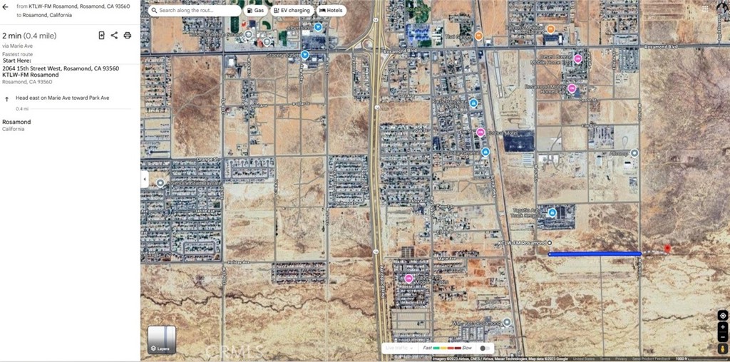 850 Marie Ave, Rosamond, CA 93560
For sale is a 10 acres lot on Marie Ave just east of 10th St W in Rosamond, CA 93560. This lot has 660 feet on Marie Ave is zoned as agricultural which allows a home or mobile home to be built on it. Electricity is on 10th St W and 15th St W (please see the maps with the location of the electricity). You can also use solar. Water is by water well.
Directions: Please enter this address into the address section of your phone: 2064 15th Street West A&B, Rosamond, CA 93560 then add this ending address/GPS coordinates: 34.850053, -118.147041 and you will be at the northwest corner of the lot. Note: Enter the GPS coordinates into the address section as if it was an address.
GPS Coordinates:
NW: 34.850053, -118.147041
NE: 34.850072, -118.144748
SW: 34.848186, -118.147026
SE: 34.848201, -118.144738