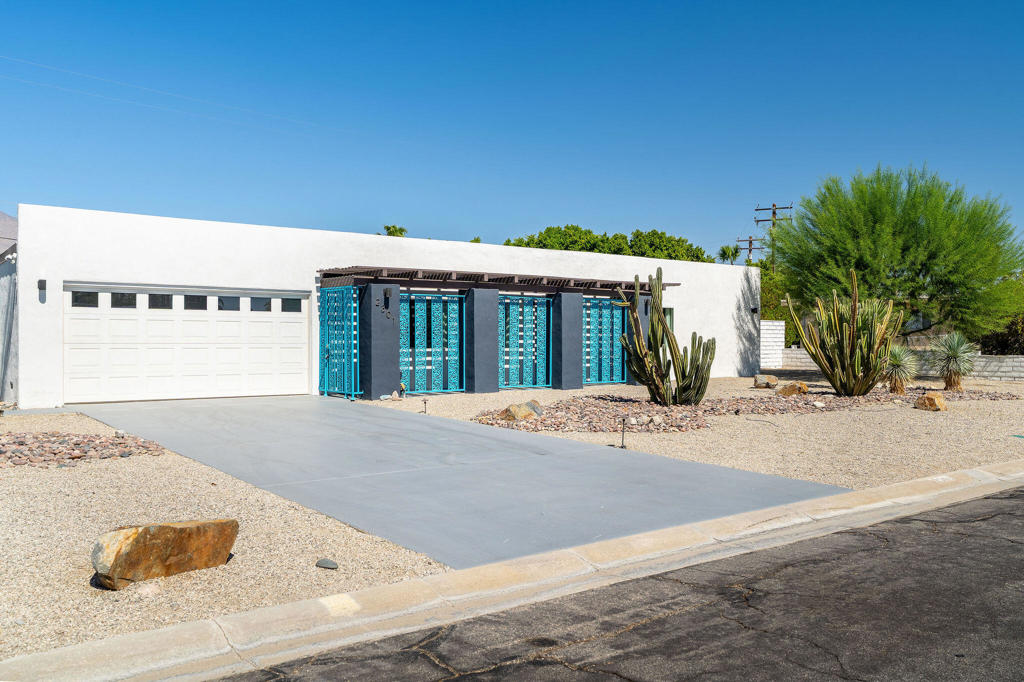 Experience the epitome of modern luxury with this meticulously designed contemporary pool estate--where sophistication meets style at every turn. Recently refreshed with fresh paint and updates outside, and boasting upscale furnishings, this turnkey home offers a seamless blend of elegance and comfort. Step through the wrought-iron privacy entry porch, an eclectic mix of modern and traditional charm. Inside, discover a space perfectly proportioned with a contemporary aesthetic and impeccable attention to detail--ideal for private retreats or entertaining in style. Clean lines flow throughout, complemented by an elegant culinary kitchen featuring LED lighting and sleek stainless-steel appliances. Indulge in spa-like bathrooms and an oversized master rainshower, with the master retreat providing direct access to the shimmering pool. The expansive backyard showcases breathtaking mountain vistas, a spacious patio with a built-in BBQ--perfect for lounging by the pool or hosting memorable gatherings under the stars. Desert Park Estates is currently accepting waitlists for STR permits. Junior STR permits are available; buyers should verify with the City of Palm Springs. Recent upgrades include a new roof (2019), updated A/C (2020), and water heater (2023). Your luxurious Palm Springs retreat awaits--don't miss the opportunity to make it yours!