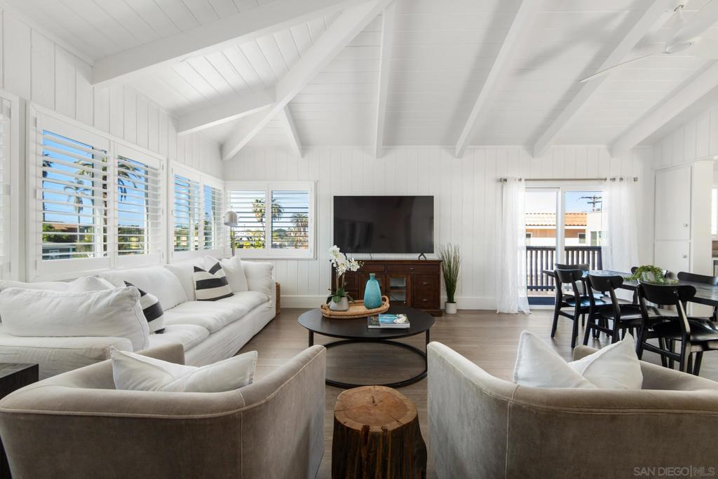 *Back on market - Fell out of escrow at no fault of the property. Buyer could not perform.* Situated on Coast Blvd in the prestigious Beach Colony in Del Mar, this newly renovated, pristine triplex is located just STEPS from the beach, fantastic restaurants, and shopping. Upstairs features 3BR/2BA, gorgeous pitched ceilings, two huge balconies, and private laundry. Downstairs features 3BR/2BA, and a huge, fully enclosed yard with turf, hardscape, and hot tub. Additionally, there is a giant studio with full kitchen, full bath, walk-in closet, and balcony. Gorgeous finishes throughout with hardwood flooring and beautiful granite. Enjoy the perfect location with 8 full parking spots. Generate enormous rental income or live by the beach with room for an entire family. Don't miss this rare opportunity in an unbeatable location.