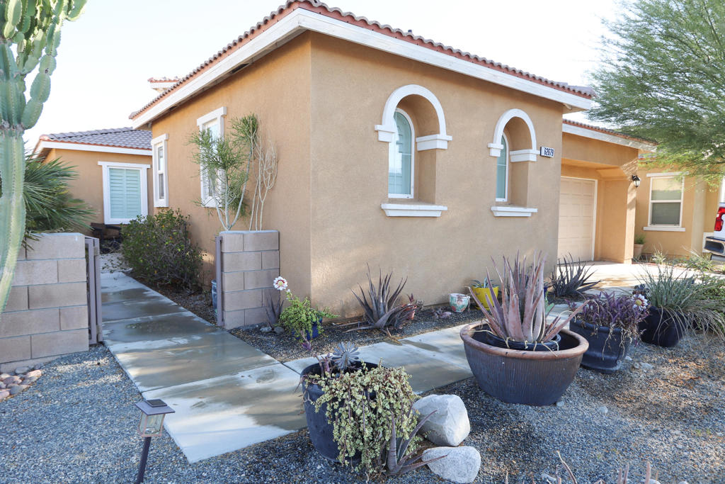 Located at the end of a quiet cul-de-sac in a gated community, this upgraded 3 bed, 3 bath home offers privacy, style, and sweeping mountain views. The open-concept layout features a remodeled kitchen with quartz countertops, new cabinetry, and modern appliances. Enjoy seamless indoor-outdoor living with a private courtyard, ideal for relaxing or entertaining. The home includes a detached casita perfect for guests or a home office, along with a 2-car garage. Community amenities include pools, spas, and a clubhouse. Set in Desert Hot Springs--renowned for its natural mineral hot springs and wellness lifestyle. Pets ok.