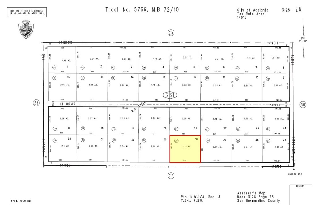 ±2.21 acres of unimproved industrial land for sale on Cassia Rd in Adelanto; 3128-261-28. Zoned Light Manufacturing (LM) and approved for a variety of industrial purposes, including warehousing, assembly/manufacturing, contractor yards, and cannabis cultivation. Water, sewer, and power are available at site. Neighboring businesses include XPO Logistics, YRC Freight, Northwest Pipe Supply, Adelanto Event Center, Diversified Minerals, and Nova Storage. This location is in proximity to support the Southern California Logistics Airport, whose tenant roster includes Amazon, Boeing, GE Aviation, Kuerig Dr. Pepper, M&M/Mars, Newell Rubbermaid, and more. Immediate access to Highway 395, 8 miles to Interstate 15, and 70 miles to the Ports of Los Angeles. This site is also 25 miles from BNSF’s future Barstow International Gateway (BIG), a state-of-the-art intermodal facility spanning 4,500-acres designed to revolutionize international logistics and distribution regionally and domestically. Buyer to verify all information contained herein. Agent and their representatives are not responsible for the accuracy of these claims.