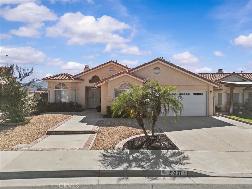 Welcome to 25337 Howard Drive, which is priced to SELL and where style, space, and serenity come together in the heart of the desired neighborhood of Valle Vista in East Hemet.

Set on a rare, massive 10,000 sq. ft. lot surrounded by mountain views and open skies, this fully renovated single-story home offers a peaceful retreat with modern comfort and timeless charm.



Step through the front door and feel the warmth of natural light filling over 1,700 sq. ft. of beautifully refreshed living space. The bright, airy kitchen is a showstopper — featuring all-new stainless steel appliances, abundant cabinet and counter space, adorable bay windows and a cozy breakfast nook. A convenient serving window opens to the formal dining area, creating the perfect flow for entertaining.



The adjoining living and dining rooms are centered around a fantastic double-sided fireplace — the heart of the home — offering a cozy glow from every angle, the perfect space for friends and family to gather. Sliding doors from here open to your expansive backyard, where endless possibilities abound: build a sparkling pool and spa, RV parking, add an ADU, or simply enjoy the open space and privacy with no rear neighbors.



The primary suite is a sanctuary of its own, with huge double-door entry, backyard access, and dual walk-in closets. Three spacious additional bedrooms offer plenty of room for family, guests, home office or really anything you can think of.



With new flooring, fresh paint throughout, window coverings throughout, new HVAC and new water heater, this home is completely move-in ready. Multiple detached structures provides bonus space — ideal for an office, studio, man-cave or workshop.



Enjoy low taxes, the freedom of no HOA, and convenient access to the Ramona Expressway for easy commuting. Charming, modern, and move-in ready — 25337 Howard Drive is more than a home; it’s where your next chapter begins. Seller will consider including ALL appliances including refrigerator, washer and dryer with an acceptable offer, please hurry and show as this cutie will not last!