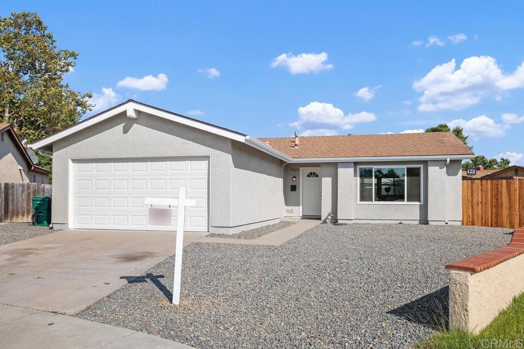 Gorgeous, Light & Bright Single-Story Home in Mira Mesa! Beautifully remodeled 4-bedroom, 2-bath single-story home on a massive 10,100 sq. ft. lot in the heart of San Diego. With 1,366 sq. ft. of living space, an attached 2-car garage, and plenty of room for a pool, RV, or boat storage, this property truly has it all. Step inside to discover a completely renovated open floor plan flooded with natural light. Virtually every detail is brand new, including: New dual-pane windows and smooth drywall texture throughout. Luxury vinyl plank flooring and LED lighting in every room. New kitchen cabinets, quartz countertops, and stainless steel GE appliances (gas range, dishwasher, microwave). Fully updated bathrooms with modern fixtures, clear glass shower and tub enclosures. New central air & heat, fully repiped, new insulation, and updated electrical with a new panel. Fresh interior & exterior paint, new baseboards, new closet doors, shelves, and poles. New exterior features: front side fence, rain gutters, lighting, mailbox, and more. Enjoy the huge backyard—perfect for entertaining, gardening, or adding your dream pool. Located just blocks from Hickman Elementary School, this home offers convenience, comfort, and modern style in one move-in-ready package.