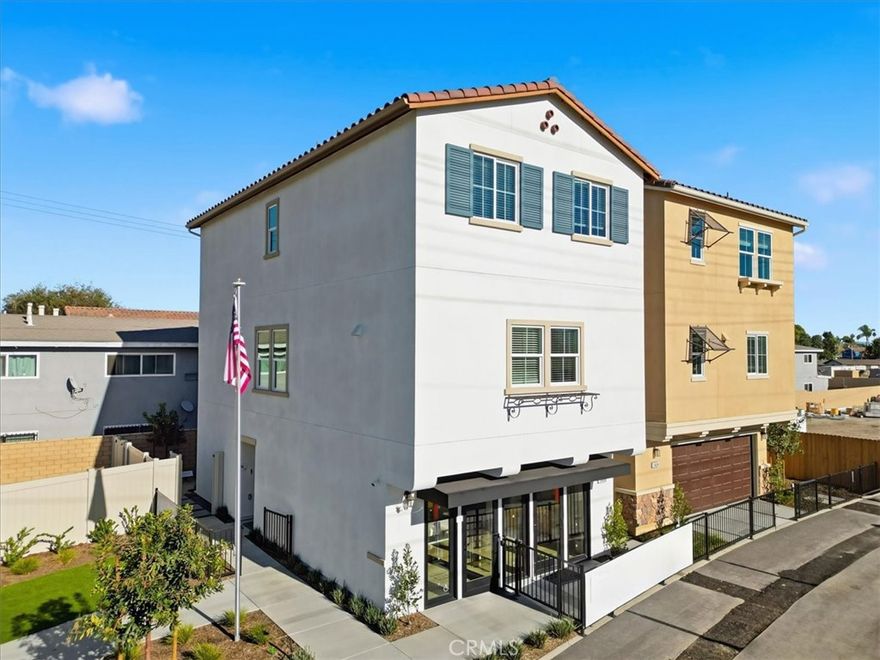 New Construction — Build to Order Home!  PHOTOS OF THE MODEL EXTERIOR ELEVATIONS, FEATURES AND FINISHES MAY VARY
Please check in at the sales office for the Open House.

This stunning 3-story modern home offers a spacious and contemporary layout:
GATED COMMUNITY
Entry Level
• Convenient bedroom with full bathroom — ideal for guests or multi-generational living
• Welcoming entry with easy access
Second Floor
• Bright, open great room perfect for entertaining
• Large gourmet kitchen with walk-in pantry and extended peninsula with additional seating
• Coat closet and a conveniently located powder bathroom
Third Floor
• Two secondary bedrooms with a shared full bathroom
• Laundry room on the bedroom level for added convenience
• Private primary suite with a generous walk-in closet and spa-like ensuite with double vanity. Energy-efficient construction with solar-ready features - Close to I-605, shopping, and recreation - Convenient to top rated schools in the Los Angeles area - Walkable community with outdoor fitness parks and a tot lot EXPECTED COMPLETION LATE SPRING/EARLY SUMMER 2026.