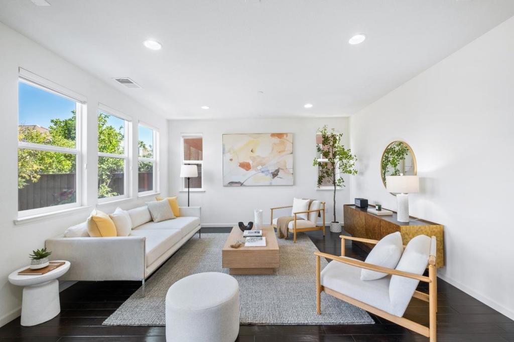 *Discover this stunning modern 2-story single-family home in a sought-after San Jose neighborhood surrounded by parks, grocery stores, & everyday conveniences. The property features a beautifully maintained yard with mature fruit trees, while the light-filled interior offers recessed lighting & double-pane windows. *Inside, enjoy a flexible layout with a bright formal living room, an open family room that can double as a home office, & a seamless kitchen & dining area. The spacious kitchen boasts a large center island, ample cabinetry, pantry & stainless steel appliances. *Upstairs, the generous primary suite provides a serene retreat with a dual-sink vanity, walk-in closet, & a split shower with a soaking tub. All closets are thoughtfully customized with built-in shelving. Dedicated laundry room & a 2-car side-by-side garage with large storage cabinets. *No HOA Fee! Perfectly located just a short stroll from Market Park San Jose Retail Plaza home to Safeway, CVS & restaurants. Quick access to parks, shared bikes, & the highly rated Vinci Park Elementary School (8/10 GreatSchools rating). Close to San Jose Municipal Golf Course. *Commuters will enjoy the convenience of being close to major tech employers including Nvidia, Google, Apple, & Supermicro, with easy freeway access.