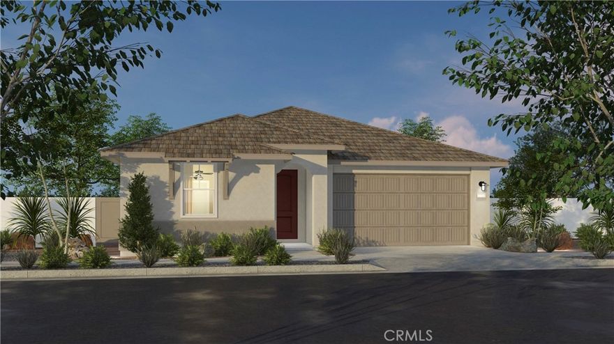 A single-story home with a great room that’s designed for life’s pleasures: eating, gathering, celebrating. Even more is waiting for you with…

White shaker-style cabinets with satin nickel pulls, quartz counters with tile backsplash in the kitchen.

A center slider at the great room opens to a covered outdoor room