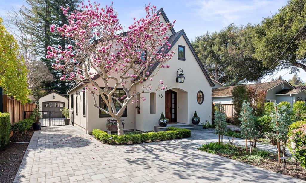 Elegant Contemporary West Atherton Masterpiece with Gorgeous Outdoor Living Space. Custom Built in 2015, this Light-filled Floorplan Features Three Levels of Contemporary Touches Throughout this Modern Belgian Tudor Style Home Designed by Stephen Pogue and Built by Farrell Company Construction. 5 Bedrooms. 3.5 Baths. Open Living and Dining Rooms Join with See-Through Fireplace. Great Room with Gourmet Kitchen and Family Room. Vaulted Master Bedroom Suite with Walk-in Closet, Skylights. Lower Level Features a Two-Bedroom, One Bath Guest Suite with Separate Entrance. Extensive Connecticut Bluestone Patio with Gas Fire Pit, Beamed Covered Setting, and Manicured Landscaping. High Quality Fixtures, Wood Flooring, Radiant Heated Floors, Two Laundry Rooms, Marvin Windows, a Custom Wine Room and more!