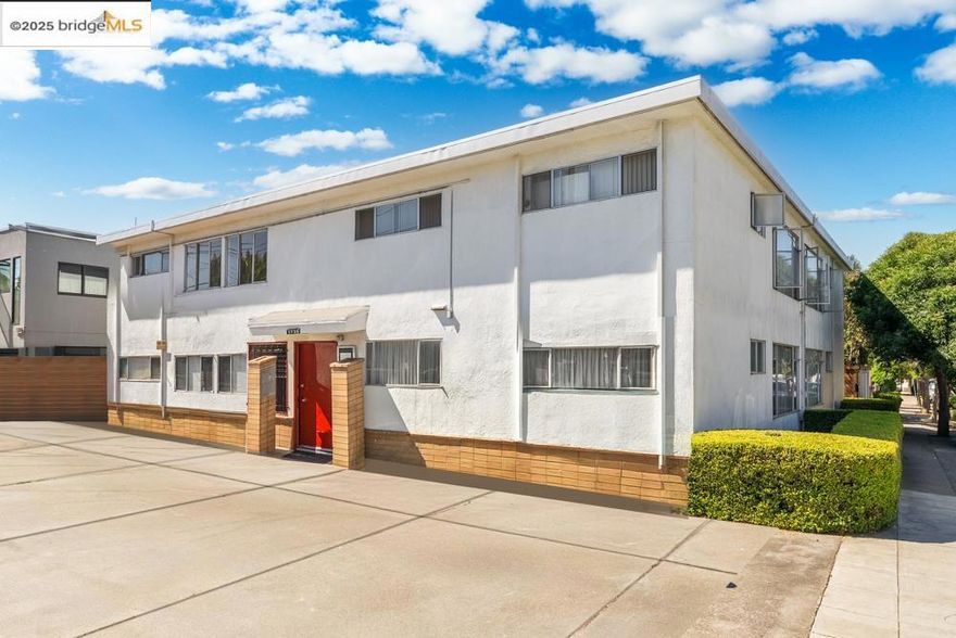www.1728curtis.com; 8-unit apartment complex featuring eight 2bd/1bth units with excellent strong current cash flow and great upside. The property was originally built in 1959, offers approximately 6,410 square feet of rental space, and sits on a 6,650 square foot corner lot with room for eight off-street parking spaces. The property is easy to manage and is separately metered for water, gas and electric, providing for low annual operating expenses. The units feature remodeled interiors with functional layouts, making this an ideal asset for both owner-occupants and investors.  Several units are rented to tenants with rents below market providing an opportunity for the next owner to increase rents over time for a significant increase in cash flow. Two units will be delivered vacant at closing making a perfect opportunity for possible owner-occupants.  This is a high-demand rental location near UC Berkeley, many popular restaurants, coffee shops, schools, shopping centers and parks. This location offers exceptional convenience, just minutes from multiple BART lines and major highways, providing quick access to downtown San Francisco.