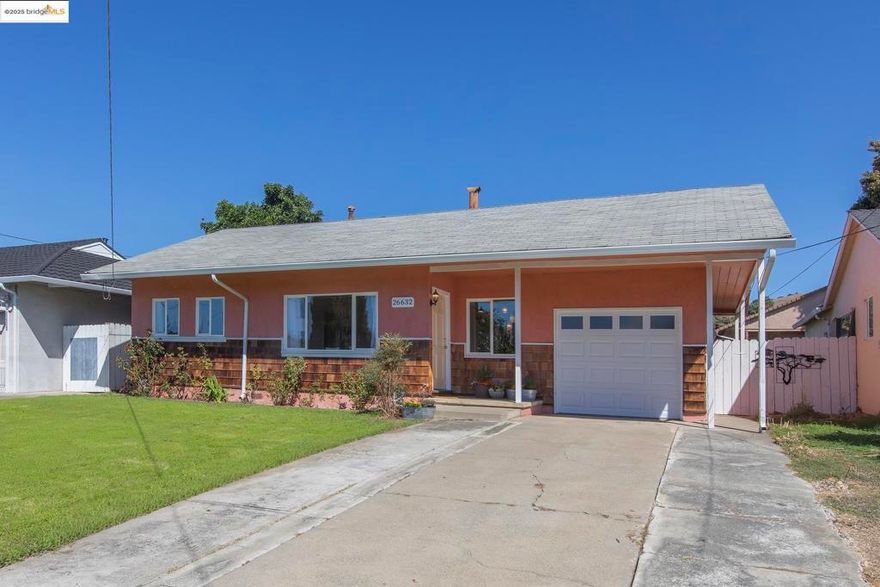 Don’t miss this wonderful opportunity to own in one of Hayward’s most convenient pockets. Near the Hayward Plunge, Garin Park, Cal State, shops, grocery stores, and pharmacies. BART is nearby and just a quick jump to 880. Perfect for first-time buyers or those looking to downsize. Features include refinished wood floors, fresh paint, dual-pane windows, and an on-demand water heater. The attached garage has interior access, and the spacious fenced backyard offers fruit trees, room to relax, or an opportunity to add on. Special financing may be available, such as 3% down, with no PMI, and lower rates. A truly charming home and neighborhood!