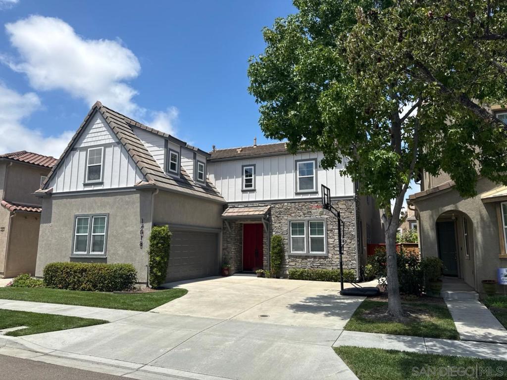 Stunning 4bd/3ba home in the Garden Walk Community! This Plan 3 layout features a convenient 1st fl bdrm & full bath—perfect for guests. Home boasts fresh exterior paint, beautifully remodeled bathrooms & an upstairs laundry rm for added convenience. The primary suite includes a professionally designed CA Closet system, while the secondary upstairs bedrooms share a Jack & Jill bathroom—each with its own private vanity. Thoughtful upgrades throughout & exceptional maintenance make this home truly move-in ready. Professional photos will be posted on 7/23! Homeowners have replaced AC unit and water heater in last 5-7 years. Backyard has low maintenance turf and a private side patio for entertaining. Fabulous location on the north side of 4S Ranch and close to parks, PUSD schools, shopping and medical offices.