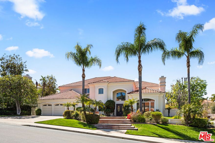 Nestled behind the secure gates of Mountain View Estates in the hart of Calabasas, this stunning six bedroom, eight bathroom estate offers the perfect blend of luxury, privacy, and sophistication. Bathed in natural light, this home features beautiful hardwood floors, creating a warm and inviting ambiance. Designed for both relaxation an entertaining, the expansive living spaces flow seamlessly to the outdoors, where a sparkling swimming pool and lushly landscaped yard provide a serene retreat. With generously sized bedrooms and spa-like bathrooms, this home is a true masterpiece.