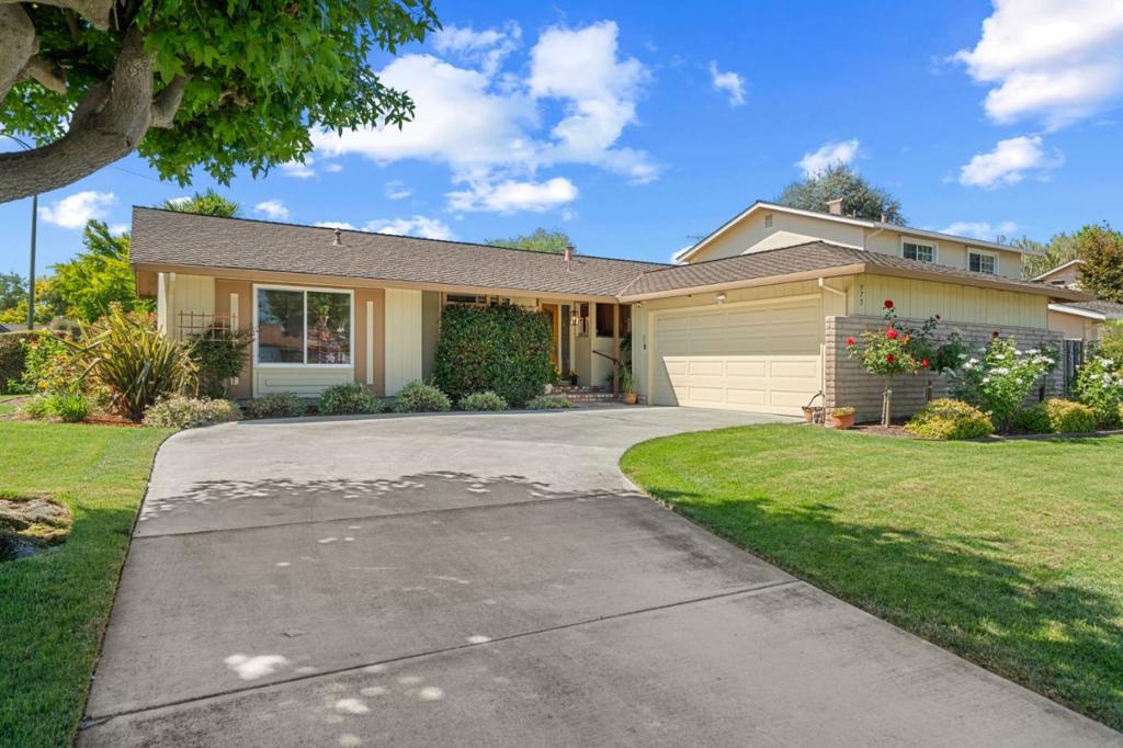 Tucked away in a hidden pocket of highly sought-after N. Willow Glen, this charming 3-Bed, single-story hm sits on an oversized corner-lot at the quiet end of Cherry Ave - no cut-through traffic- just peace & privacy. Outstanding curb presence w/ wide green lawns, extended driveway & flourishing roses. Step inside thru the formal tile entry & into an elegant living space, highlighted by a soaring open-beam, vaulted ceiling & striking white brick fireplace. Classic hardwd flrs gleam throughout. French doors connect to the sep Fam Rm; a flexible space ideal as a formal dining rm, kids play area, office or media rm. A practical Kitchen w/tile countertops, built-in microwave, recessed lights & eat-in dining nook. It serves well now, yet offers an exciting chance for future updates. 3 good-sized bedrms, including Primary Suite. Added amenities: dual-pane windows, Andersen slider, plantation shutters, A/C, fresh int paint & attached two-car garage with auto opener. Park-like backyard offers a brick patio with cover, mature fruit trees and plenty of room to entertain, garden, or explore possibilities for expansion or an ADU. EZ commute to 280, 880, 87, 101. Near DTWG, restaurants, shopping & conveniences. Zoned for WG Schools. RARE COMBINATION OF TRANQUILITY, CONVENIENCE & OPPORTUNITY!