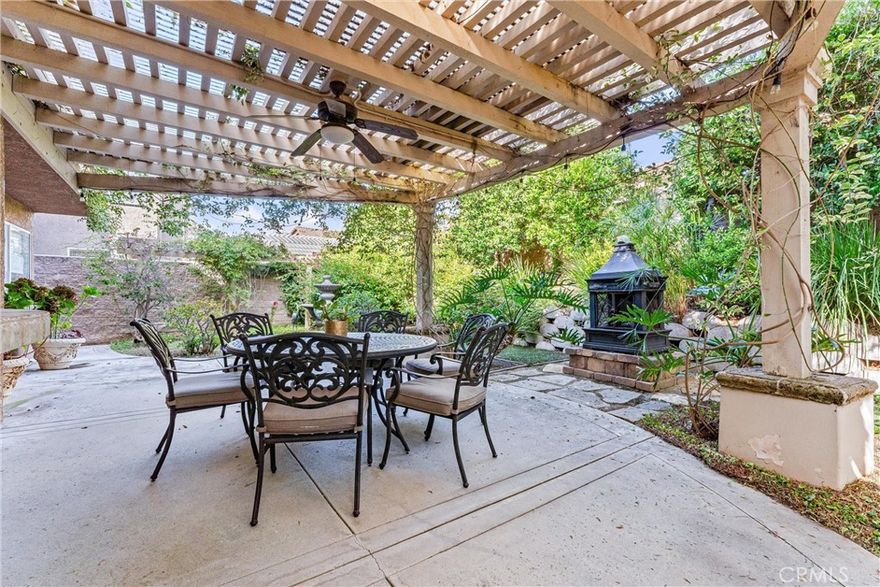 Absolutely Stunning 4-Bedroom Home in the Sought-After La Tierra Tract of Rancho Santa Margarita! Welcome to this beautifully upgraded residence nestled within the desirable Tijeras Creek Golf Course neighborhood. This exceptional home showcases tons of upgrades, including the addition of a spacious fourth bedroom upstairs and newer luxury vinyl flooring on the upper level. Step into the elegant living and dining rooms featuring soaring vaulted ceilings, travertine flooring, 6-inch baseboards, and double doors that open to a serene side courtyard—perfect for outdoor dining or a morning coffee. The entry greets you with a Spanish-style wood door with a speakeasy, setting the tone for the home’s timeless character. The remodeled kitchen is a true centerpiece, boasting granite countertops and backsplash, white cabinetry, a Bosch dishwasher, a cozy breakfast nook, and a charming Dutch door leading to the backyard. The adjacent family room offers a welcoming fireplace with a wood mantel and large windows that fill the space with natural light. Downstairs also features a tastefully updated powder room and a convenient laundry room with direct garage access. Ascend the custom wood and wrought-iron staircase to discover a luxurious primary suite with vaulted ceilings, a walk-in closet, and a spa-inspired ensuite with dual quartz vanities and a travertine walk-in shower. Three additional bedrooms and an upgraded full guest bath complete the upper level.
Step outside to your private backyard oasis featuring a covered patio, built-in BBQ island, synthetic turf, custom hardscape, and lush landscaping—ideal for entertaining or relaxing under the California sun. Additional highlights include a two-car attached garage, PEX repipe, and access to all Rancho Santa Margarita Association amenities—including the Lake, Lagoon, Amphitheater, community events, parks, swimming pools, and more! Did I mention the award wining schools, and proximity to amazing shopping centers and restaurants? This shall not last long!