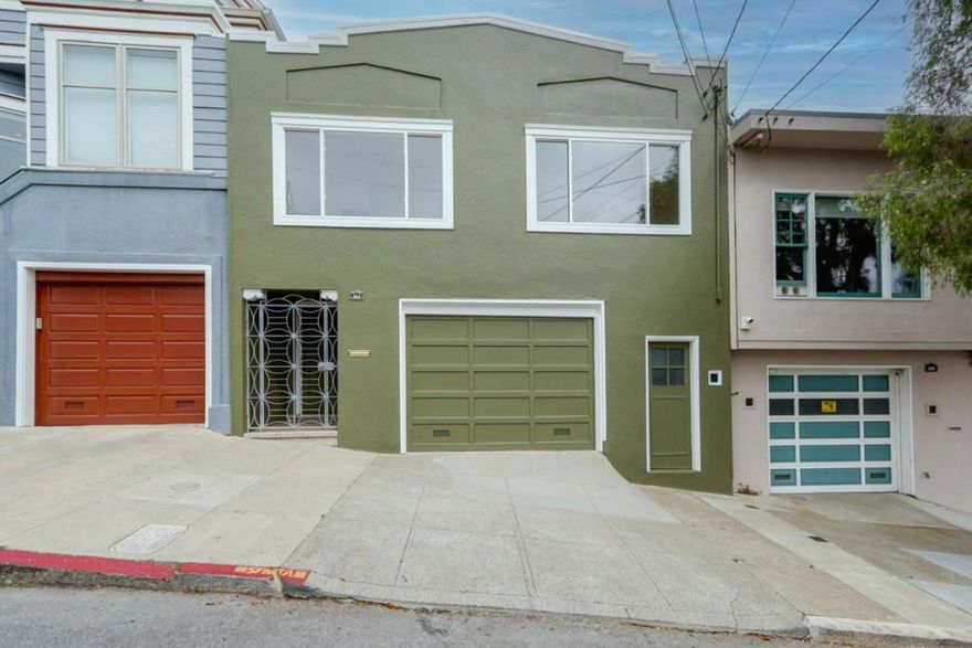 Welcome to your new home in vibrant San Francisco!  Just steps from Holly Park & Playground.  This delightful residence features a well-designed layout with 3 bedrooms and 1 full bathroom, and 1 half bathroom. The kitchen stands out with modern amenities such as quartz countertops, a dishwasher, an oven range - gas, and a refrigerator.  Enjoy hardwood flooring throughout the main living areas, adding warmth and character to the home. Relax by the inviting wood-burning fireplace, making chilly evenings cozy.  Additional features include a convenient laundry area in the garage with a washer and dryer.  Two garage spaces provide ample parking.  When you feel the need to relax to the sound of flowing water, you can step outside to the amazing backyard and sit next to the calming pond and garden area.  Don't miss this opportunity to own a piece of San Francisco's vibrant lifestyle with these wonderful amenities!