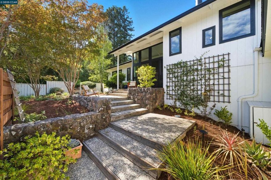 Stylish & Chic in Hidden Valley! Updated throughout, this sophisticated home enjoys over 3000 sqft of living while set on a private and tranquil .88 acre. The inviting floor plan is open and bright providing ideal separation of space for everday living and entertaining at its best. Beamed vaulted ceilings, picturesque windows from every glance, and chic light fixtures are just a few of the touches that provide a cool vibe throughout the home.  Multiple outdoor spaces to enjoy includes an inviting backyard that is a retreat in itself. Landscaped grounds include a lawn (aritficial grass), native and flowering gardens, stone and concrete walkways, a tranquil sideyard and a sun-splashed pool. This special home provides a private estate environment, simply impossible to dulpicate.  The convenient location is just minutes to Hwy 24, BART, downtown Lafayette shops and restaurants, Lafayette Reservoir, Oakwood Athletic Club and top-rated schools. Visit 4161coraleeln for more details.