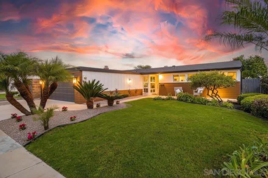 Welcome to Your Stunning, Newly Renovated Canyon-Side Retreat! This beautifully updated Serra Mesa single-story 3 bed, 2 bath home offers the perfect balance of modern design, comfort, and natural beauty. Nestled on a generous 7,000 sq ft canyon lot with sweeping views, this serene property provides privacy and tranquility. Step inside to discover an open-concept floorplan with vaulted ceilings that effortlessly blends the spacious kitchen, dining, and living areas, ideal for today’s lifestyle and entertaining. Enjoy brand-new luxury vinyl plank flooring, fresh interior and exterior paint, new energy-efficient windows and sliding door with LED recessed lighting throughout. Stay comfortable year-round with a brand-new HVAC system! The chef-inspired kitchen has been completely remodeled with rich wood cabinetry, quartz countertops, stainless steel appliances, and a large center island that’s perfect for hosting. Both bathrooms are fully renovated with stylish, floor-to-ceiling designer finishes. Outside, relax under the new gazebo, stroll across the newly installed turf, or enjoy fresh fruit from your very own grapefruit, lemon, and orange trees. The expansive backyard, framed by breathtaking canyon views, is a true entertainer’s dream. Additional features include a two-car garage and an unbeatable location near Mission Valley, Snapdragon Stadium, top hospitals, Convoy’s renowned restaurants, and major freeways. This home is the ultimate blend of luxury, location, and lifestyle, don’t miss your chance to make it yours!