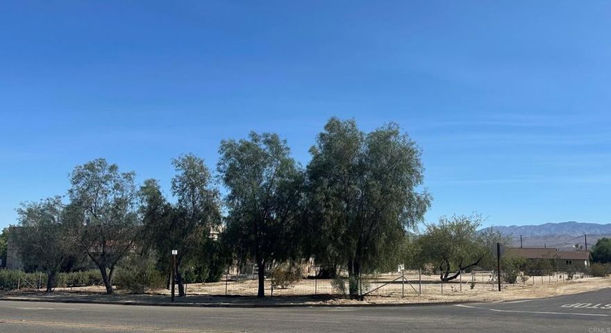 0.55 acre commercial lot located on the corner of Palm Canyon Drive and Flying U Road.