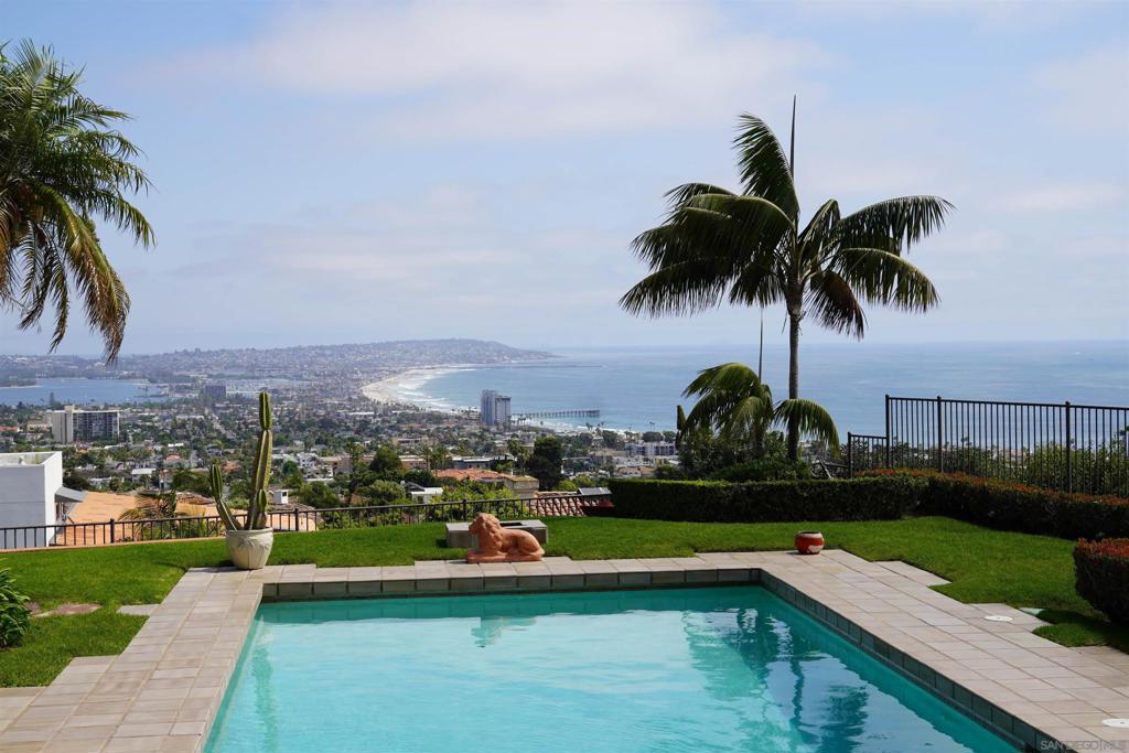 First time on the market in over 30 years! This lovingly cared-for home boasts panoramic whitewater ocean views, bay and city vistas, and dazzling firework shows. Nestled in a quiet cul-de-sac in La Jolla, this property offers an incredible opportunity to make it uniquely yours. Perfect for hosting gatherings, the outdoor space features a pool, spa, and various amenities designed for leisure and entertainment. The property comes with owned solar panels, providing sustainable and cost-efficient energy. Situated in a serene and private cul-de-sac, offering peace and tranquility. Don't miss out on this rare piece of property where you can create your dream home in one of La Jolla's most coveted locations.