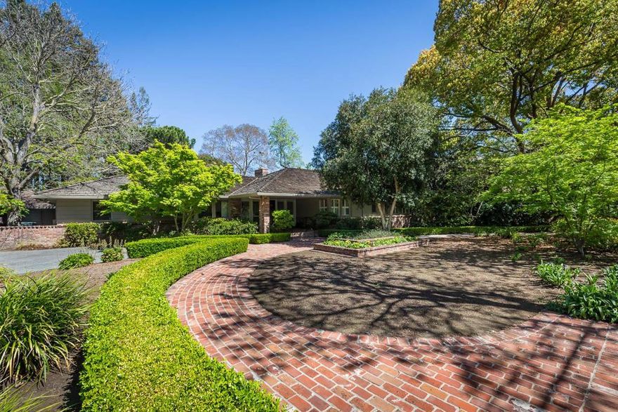 Extremely rare offering and not on the market for more than 40 years!   This property is beautifully located on Bryant Street in the desirable Old Palo Alto neighborhood.  The lot is over 30,000 sq. ft. and there are fewer than 30 similar size or larger residential lots in all of North Palo Alto.  The one-level mid-century home reflects attentive owner maintenance.  In addition to the home there are two detached structures including a pool house with fireplace and an office/library and workshop.  Beautiful trees sited along the outer edges of the property provide privacy.