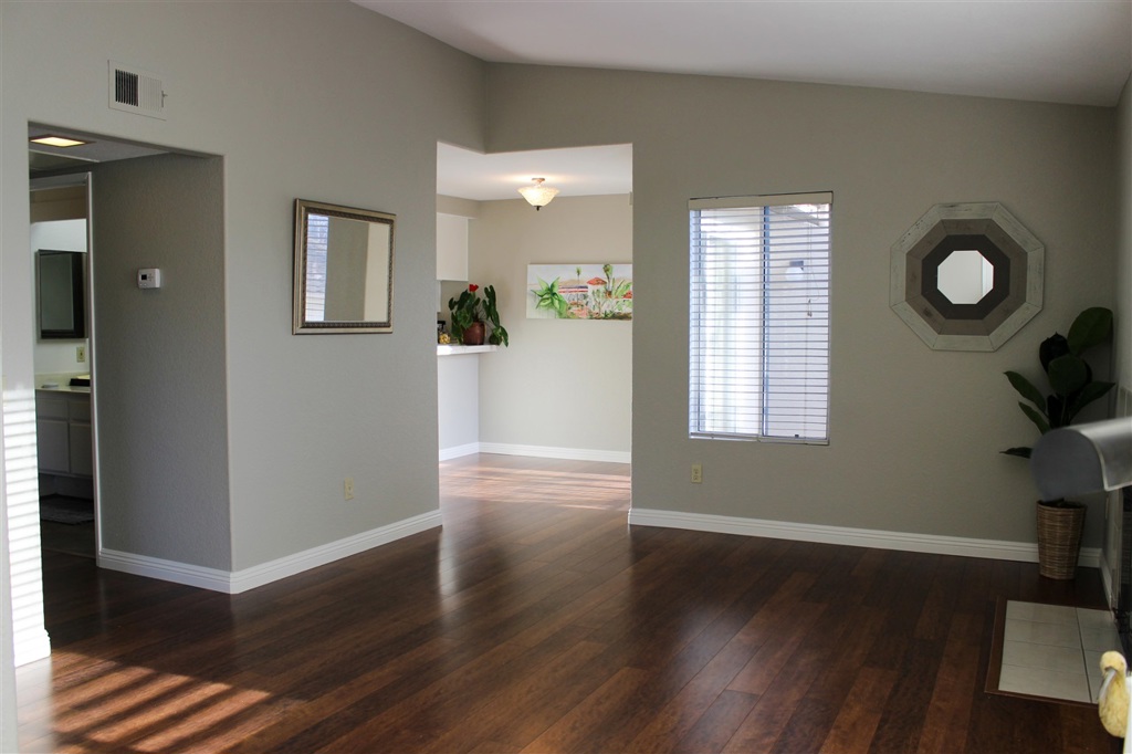 Beautiful, move-in ready, single story, townhome style condominium in the hills of La Costa. ATTACHED garage PLUS additional dedicated parking place. Super quiet end unit with canyon views from every room. Freshly painted with wood floors, stainless steel appliances, gas range, A/C and a closet washer/dryer. Bonus room that could be an office, craft room or, add a Murphy-style bed, for the occasional visitor. Complex includes swimming pool, club room, hot tub and BBQ all located on a cul-de-sac. Neighborhoods: Spyglass Point Complex Features: ,,,, Equipment: Dryer,Fire Sprinklers,Garage Door Opener,Pool/Spa/Equipment, Range/Oven, Washer Other Fees: 0 Sewer: Sewer Available Topography: LL