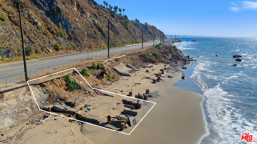Fire rebuild opportunity on Big Rock Beach in Malibu. Build your dream coastal retreat on the sand, offering rare close-in access to Santa Monica and the Westside. This property features approx. 30 feet of ocean frontage with approximately 80 feet of depth (2,712 SF lot area). Public records reflect a 1,198 SF prior residence with rebuild and entitlement potential with an additional 10% size allowing for a streamlined rebuild process without Coastal Commission review. The seller has already completed Phase 1 and Phase 2 lot clearance.  sweeping views of the Queen's Necklace, Palos Verdes, and Catalina Island - just minutes from Santa Monica or Malibu town center, this is a rare opportunity to design and build your own beachfront haven on the sand.