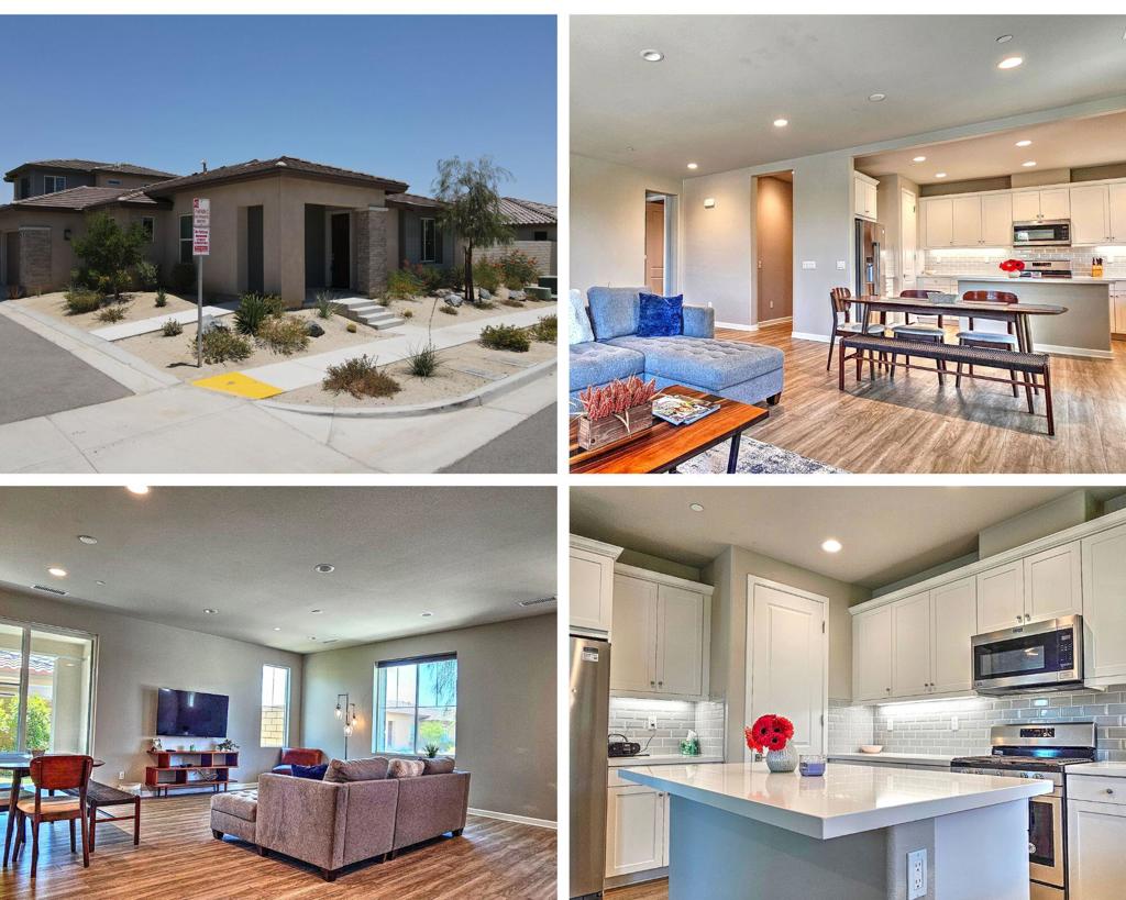 single-story home featuring 3 bedrooms, 2 bathrooms, and approximately 1,652 square feet of thoughtfully designed space. Situated on a prime corner lot in the sought-after gated community of Genesis in Palm Desert, this residence offers a light-filled open-concept layout with luxury vinyl plank flooring throughout the main living areas.The kitchen is a chef's dream with quartz countertops, subway tile backsplash, soft-close shaker cabinetry, a center island, stainless steel appliances, and a walk-in pantry. The primary suite features dual vanities, an oversized walk-in shower with bench seating, and a spacious walk-in closet. The secondary bedrooms are generously sized and well-positioned for privacy.Additional highlights include a separate laundry room, recessed lighting, dual-pane windows, and direct access from the two-car garage. The low-maintenance desert landscaping and covered patio make outdoor living a breeze.Residents of Genesis enjoy resort-style amenities including a sparkling pool and spa, fitness center, outdoor BBQ area, and lush dog parks--all just minutes from golf courses, shopping, dining, and Coachella Valley attractions.