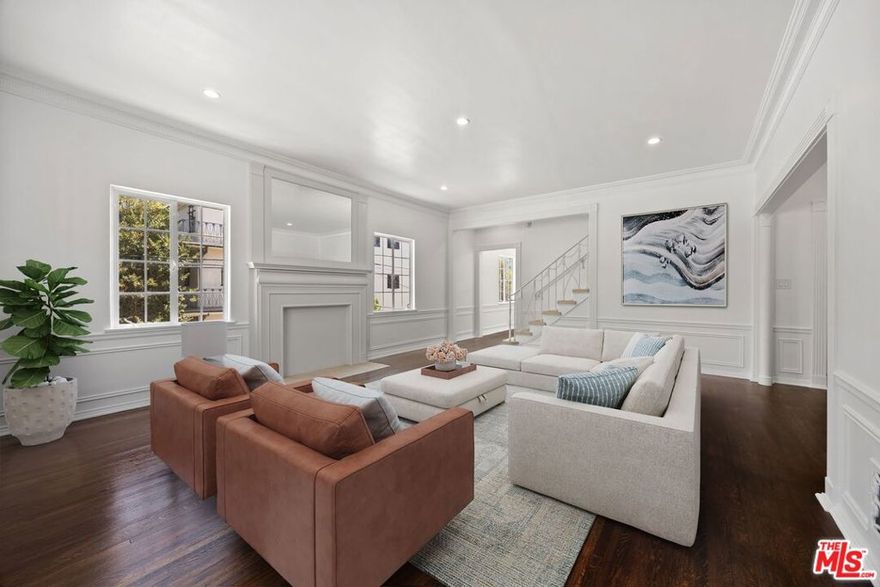 Fully remodeled Spanish-style townhouse apartment in the heart of Beverly Hills. This light-filled 2nd floor home features brand-new floors and bathrooms throughout, along with a spacious formal dining room and a cozy alcove perfect for a home office. The kitchen includes brand-new appliances. The bedrooms offer generous closet space and sunlight. Unbeatable location: walk to the luxury shops on Rodeo, top restaurants on Canon and destination retail and dining on Beverly Blvd. Owner will install in-unit laundry prior to tenant move-in date.