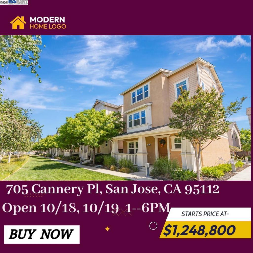 Price dropped. Stunning luxury house in a peaceful quiet community, Within 3 miles to: Coleman shopping center (Target, Marshalls, Michaels, Sprouts, AT&T, Trade Joe, Petsmart, BJ's restaurant), Coleman Costco, Hostetter Costco, H Mart, Whole foods, etc. San Jose downtown, San Jose state university, Japan town, Cannery Park, Raymond Bernal Jr. Memorial Park, Backesto Park, Watson Park, Roosevelt Park, Santa Clara County department building. 0.5 mile to Japantown, 1.9 miles to San Jose airport, 1.5 miles to San Jose State Uni, 1.5 mile to San Jose downtown, 2.5 mile to two of Costco stores. Near 101/ 880 freeway entrance. easy to show. Large kitchen with big island, hard wood cabinet, Tile floor at the second floor, easy to clean. Carpet in the bedrooms and the steps. Cannery Park and playground cross the street. Hard wood bed frames, coffee table, TV stand, 7 drawers' dresser, dining table, couch in the garage are for sale, we just sold the piano referred in the pictures. Open Saturday and Sunday.