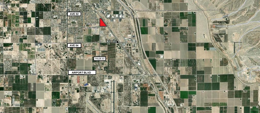 Valuable Hwy 111 frontage, plus additional road frontage on Tyler Street. Influential area events consist of Coachella Music and Arts Festival, Stage Coach Music Festival, BNP Paribas Tennis Tournament and the International Horse Park. Water and Sewer are in Tyler St. Buyer to verify.THE SUBURBAN RETAIL DISTRICT land use provides concentration of retail businesses--including 'big box' and 'large format' retailers in a setting that accommodates the parking requirements of such businesses. It also provides good pedestrian connectivity and town scale buildings adjacent to corridor frontages, bringing shopping amenities and fiscal resources to Coachella without unreasonably disrupting its small-town character.