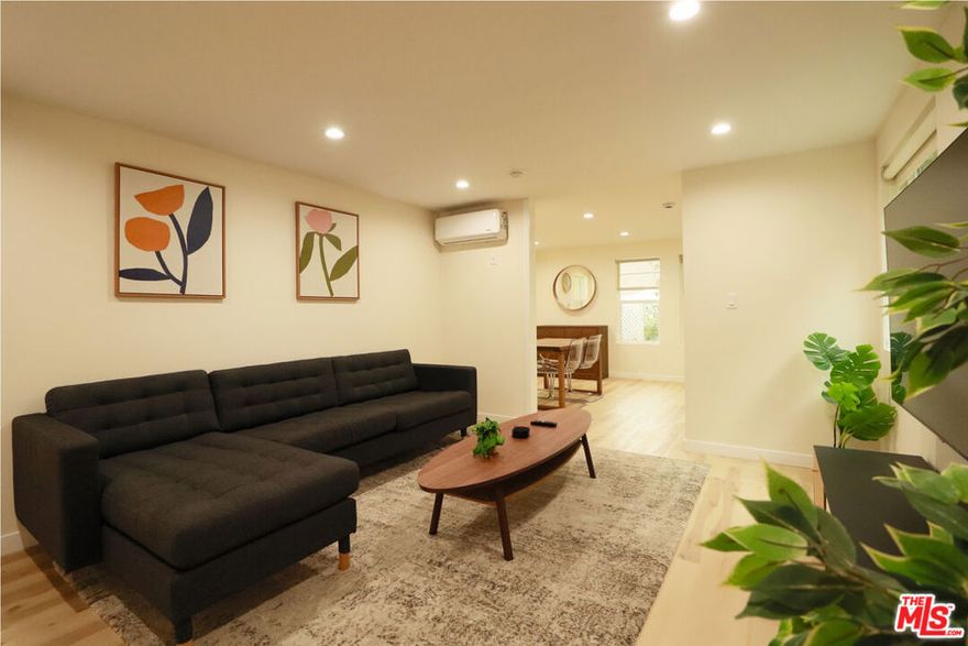 Experience contemporary living in this newly remodeled 3-bedroom, 3-bath residence located just steps from the world-famous Sunset Strip. Fully furnished option. This beautifully designed home features an open-concept layout with high-end finishes, stylish modern decor, and abundant natural light. Each spacious bedroom includes its own en-suite bath, while the living area offers a seamless flow for entertaining and comfort. Enjoy the convenience of in-unit laundry, dedicated home office space, and flexible lease terms for both short- and long-term stays. Street parking available. A perfect blend of luxury, location, and lifestyle in the heart of West Hollywood!