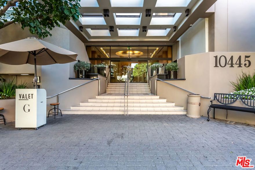 This 2 bd 2 bath unit  features updated Kitchen Cabinets , Stainless Refrigerator , Stainless Single Oven, Granite counters ,Laundry inside kitchen , light & bright,  open living and dining , bar, recessed lights, with nice outdoor balcony , marble baths, dual sinks in master with custom Toto toilet, Walk in Closet,  Both beds have high ceilings and ample closets plus additional storage  closet .This building has 24 Hour Security  , Valet Parking, Conference Room, Fitness Center,Heated Pool & Spa