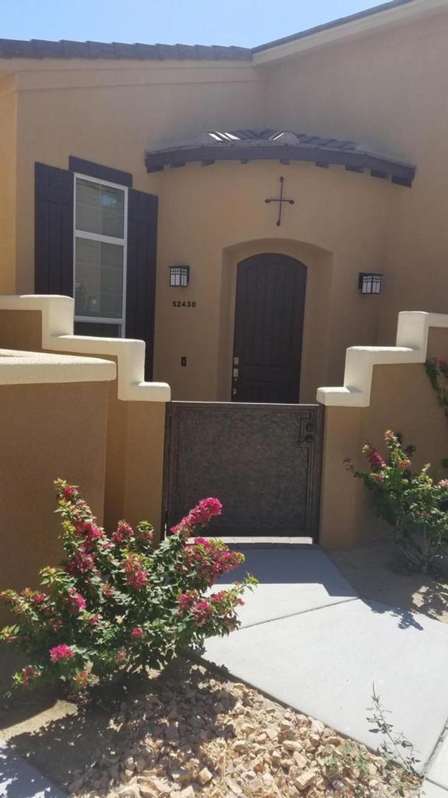 Terrific newer 2 bed-room- 2 bath-room town-home. Living area like kitchen, living room & dining area is one open floor plan, located on the lower level, included small patio for barbecue action. Two bedrooms & 2 bathrooms are upper level. Codorniz is a small gated community with pool and spa, small gym and tennis courts.  A 2 car garage is attached and laundry room is a separate room next to the kitchen. Old down-town La Quinta is a 10 minutes drive and all the big shopping is a 3 miles drive to the famous Hwy 111.