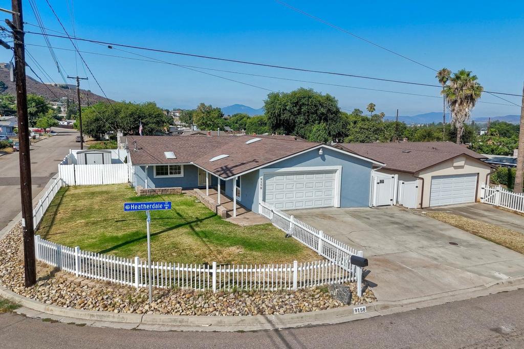 Welcome Home to Santee’s Heatherdale Neighborhood! This 3 bedroom, 2 bath 1032 sq ft. invites you to take advantage of a FULLY OWNED SOLAR SYSTEM that trims your utility bill while boosting sustainability homes.. This home offers extra driveway space and room for toys, boats, or future outdoor projects Thoughtful Upgrades: Enjoy cozy laminate vinyl distressed flooring, Ceiling fans throughout, two fully renovated bathrooms, recessed lighting, carpeting, dual-pane windows, and an inviting sunroom—all combining comfort with style. A/C using solar to cool. Outdoor Charm + Efficiency: Bask in the low-maintenance backyard lined with citrus tree and an apple tree—a gardener’s delight— This home sits in a serene, family-friendly pocket of Santee—peaceful, well-established, and brimming with community spirit, this area blends vintage charm with modern comforts seamlessly. You’re within reach of multiple parks and open spaces—Shadow Hill Park, Town Center Community Park, and Mast Park are just a short drive away. These green spaces are perfect for weekend soccer games with the family, leisurely strolls, or joining in on the vibrant farmers' markets and community events that bring neighbors together. SCHOOLS & BOUNDARIES- Your budding scholars are well-served here: Elementary / K–8 Schools: The home falls under the Santee School District, known for its solid public K–8 offerings like Pepper Drive Elementary, In the Grossmont Union High School District Spacious Corner Lot: Perched on a generous 6,200?sq?ft corner lot, this home offers extra driveway space and room for toys, boats, or future outdoor projects Thoughtful Upgrades: Enjoy cozy laminate vinyl distressed flooring, two fully renovated bathrooms, recessed lighting, plush new carpeting, dual-pane windows, and an inviting sunroom—all combining comfort with style Outdoor Charm + Efficiency: Bask in the low-maintenance backyard lined with citrus tree and an apple tree—a gardener’s delight— Move-In Ready: With just under 1,032 sq?ft (3 beds, 2 baths), this home is the perfect balance—cozy yet expansive enough for everyday living and entertaining Smart Value: $719,999, this property delivers remarkable value in today’s market