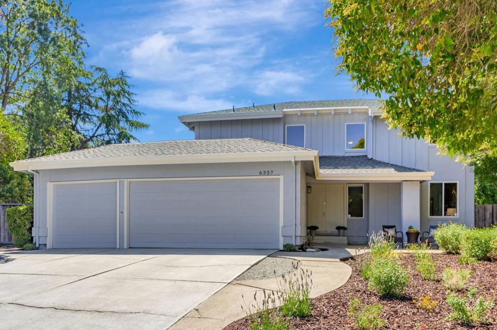 Blossom Valley at its finest! Situated on a large 8,000+ sq ft cul-de-sac lot, this home offers the perfect blend of comfort, style, and space. The expansive backyard features a sparkling pool, inviting patio, and lush lawn-ideal for entertaining or simply relaxing. Inside, you'll find an open floor plan with separate living, family, and dining rooms, plus a bright kitchen with an eat-in area that opens to the family room. The living room features a cozy fireplace, while large windows fill the home with natural light. A sliding door leads to the backyard, creating a seamless indoor-outdoor flow. The expansive primary suite boasts two closets, while other highlights include new flooring, air conditioning, a rare 3-car garage, and breathtaking views of the Santa Teresa Hills. With the possibility for an ADU, this property offers incredible potential. An entertainers dream-this is one home you wont want to miss!