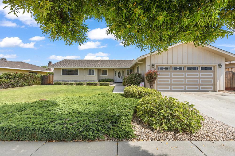 Welcome to this charming 3-bedroom, 2-bathroom well built, Albright home located in the Sunnyslope Highlands subdivision. Spanning 1,680 sq ft, this residence offers a well-designed kitchen featuring an electric cooktop, built-in oven, refrigerator, dishwasher, and spacious tile countertops for those meal preps or gatherings. The eat-in kitchen provides a great space for meals, while the attached family room offers ample space for relaxation. This home is equipped with central forced air heating and a fireplace in the family room for added warmth with great views of the beautiful backyard. Ceiling fans are installed throughout to help keep the home cool on those warmer days. The laundry area is located in the garage alongside the included washer and dryer just off the dining room/kitchen area. This home is located within the Hollister Elementary School District near Cerra Vista School, this property is perfect for families seeking close proximity to local schools. The spacious lot offers 7,501 sq ft, with a 2-car garage and lots of storage. The backyard has newer fencing and many trees for shade as well as a fruitful lemon tree. This house is just awaiting your special touches to make it your home. Schedule your showing today as this home won't last long. Virtual staging photos.