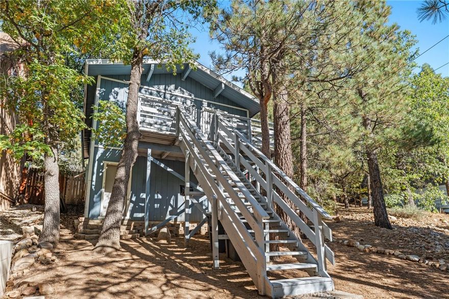 WELCOME to this charming cabin nestled in the serene Sugar loaf neighborhood. Perfectly situated just minutes from the Lakeside ski slopes and a network of hiking and biking trails this cabin is an outdoors enthusiast dream. Inside you’ll find modern updates including scratch resistant flooring sleek quartz counter tops and fit fresh paint throughout step outside into a tranquil private backyard  thoughtfully designed for relaxation the elevated entrance and balcony offer the ideal spot for morning coffee with stunning views of the surrounding scenery additional features including spacious storage area under the house perfect for storing away all your seasonal gear and convenient laundry hook ups to newly created parking spots directly in front of the property at the ease of living in this mountain retreat it is a must see! Sold As Is.