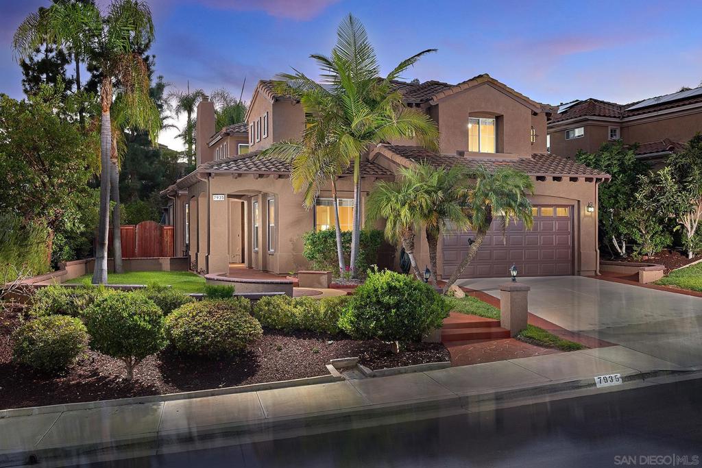 HIGHLY SOUGHT AFTER LA COSTA VALLEY!! Beautifully updated home tucked away on a quiet CUL-DE-SAC! Featuring owned solar, fresh interior and exterior paint, brand-new carpeting, and enhanced landscaping, this home offers modern touches with classic appeal. Step inside to discover a bright and inviting floor plan, including a convenient downstairs bedroom, and formal living and dining spaces. The kitchen is equipped with sleek stainless-steel appliances, recessed lighting, granite counters, and center island, perfect for modern living. Adjacent to the kitchen is an additional dining area and a family room featuring a cozy gas fireplace. Upstairs, the large, primary bedroom retreat features ample natural light, walk-in closet, and remodeled primary bathroom with dual vanities, soaking tub, and separate shower. Three additional bedrooms are upstairs, and all of the bathroom vanities have been upgraded. An upstairs laundry room offers additional convenience. Sliding glass doors lead to the spacious and well-manicured backyard, which features multiple shaded seating areas and lush landscaping. Additional highlights include a newer AC system for year-round comfort and a spacious 3-car tandem garage complete with built-ins and overhead storage racks for optimal organization and functionality. Enjoy the best of coastal North County living with low HOA and Mello-Roos, access to top-rated Encinitas Union and San Dieguito school districts, and exclusive community amenities including a resort-style pool, tennis courts, fitness center, rec room, parks, & scenic trails. See supp. All just a short distance to the popular Forum Shops, and minutes from beaches and freeways—this home truly has it all!