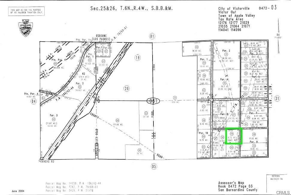 Great opportunity to own 7.13 acres near the 15 FWY. Building development is near and so is the soon to come train that will go to vegas. These acres are mostly flat and in the town of Apple Valley CA. Come see them and visualize the possibilities of building in the area.