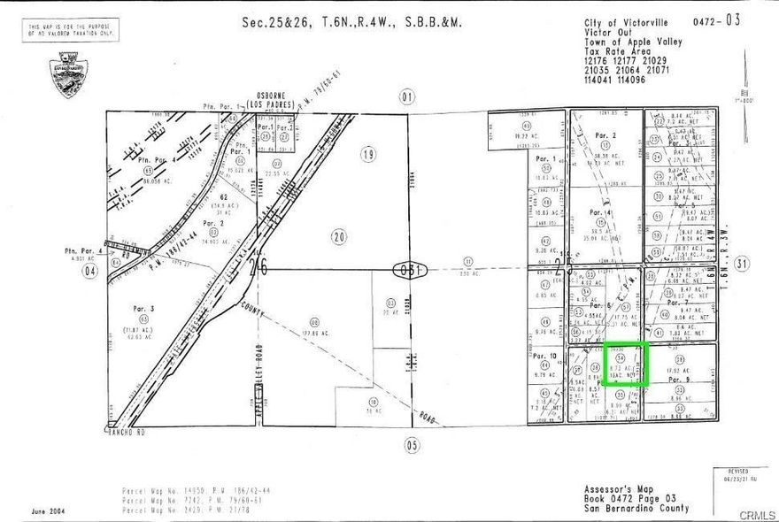 Great opportunity to own 7.13 acres near the 15 FWY. Building development is near and so is the soon to come train that will go to vegas. These acres are mostly flat and in the town of Apple Valley CA. Come see them and visualize the possibilities of building in the area.