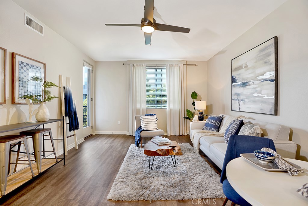 Experience vibrant Downtown LA living at the desirable Mura development in the heart of Little Tokyo and the Arts District. This well-maintained unit features stainless steel appliances, quartz countertops, brand new carpet in the bedroom, and a spacious open-concept layout that maximizes square footage. The private north-facing balcony offers a quiet setting with a peekaboo view of the Downtown skyline, and the unit is conveniently located near the elevators. One assigned parking space is included in the gated first-floor garage with on-site security. HOA covers water and trash. Community amenities include a pool, spa, fitness center, interior courtyard with fireplace and BBQs, and a 24-hour attended front desk. Enjoy easy access to top local spots like Wurstküche, Salt & Straw, Prince Street Pizza, Alfred Coffee, Sushi Gen, Angel City Brewery, and more.