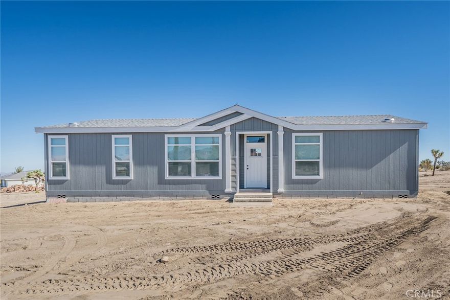 Brand New Construction Manufactured home in the beautiful town of Pinon Hills. Close to the Highway 138 this new home offers  1,568 sqft with 4 bedrooms and 2 bathrooms. Open floorplan  with master bedroom on one side and 3 bedrooms on the other side. Do not miss on this opportunity!!!