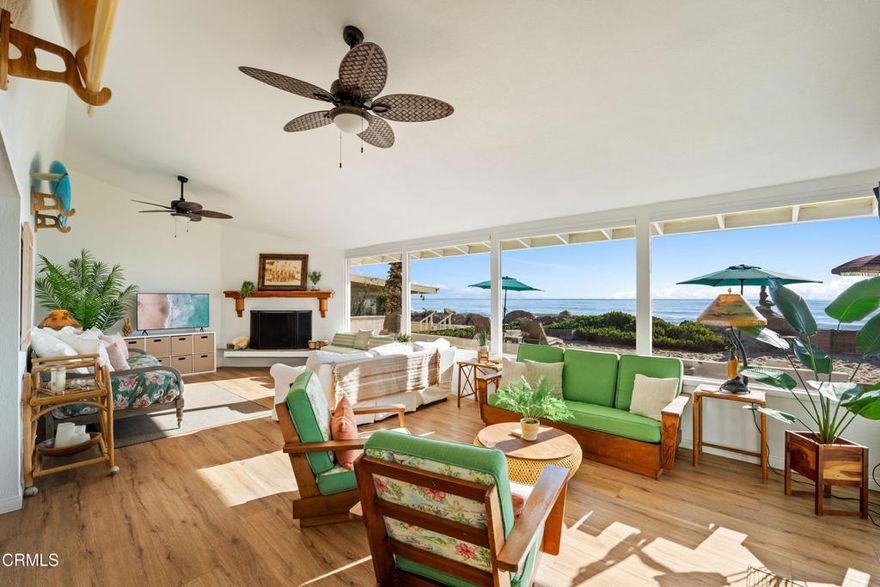 AVAILABLE: COMING IN OCTOBER!Aloha! Welcome home to this Little Yellow Cottage located within the gated community and exclusive enclave of the Solimar Beach Colony along the Ventura coastline.This Hawaiian Beach Style home features a fully furnished 2-bedroom, 2 bath cottage (sleeps 4). The main house includes a large primary bedroom (king bed) with a walk-in closet and newly remodeled ensuite bathroom. The kitchen, dining & living room boast ocean views with a welcoming and comfortable open floor plan. Enjoy relaxing in the living room that includes a large corner gas fireplace, perfect for keeping warm on colder nights - all while taking in the panoramic ocean views!The second bedroom is a unique and private detached room just steps away from the main house via a covered patio and views of the courtyard. The newly renovated guest bathroom is in the main house, next to the entryway. There is an additional detached office room with French doors and views of the courtyard.Step out to your private patio with a picnic table, barbeque and sandbox including lounge chairs and lots of umbrellas. Be greeted by dolphins swimming by as you sip your coffee on the private deck. Take the private steps down to Solimar beach for morning walks, sea glass hunting at low tide, or sit on the deck during high tide for sunset cocktails and feel the waves crash on the rocks below.Included in your stay at the Solimar Beach Colony, you will have access to private tennis courts, sand volleyball court, basketball court and the children's playground.Your Solimar Sanctuary is centrally located, Downtown Ventura (10 min), Carpinteria (15 min), Santa Barbara (25 min), and Ojai (30 min), LAX & Hollywood (60 miles).You will experience the expansive Pacific Ocean, Channel Islands, Rincon Coastline, world class surf breaks and unparalleled sunsets. Your second home and paradise awaits!Guest Amenities Include: Fully Furnished 30 day stay minimum stay Utilities - Gas, Water, Electricity, Trash, Internet Washer/Dryer Outdoor shower in courtyard BBQ Grill (propane) Attached 2 car garage No Smoking A pet may be considered