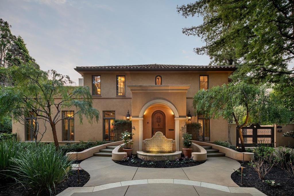 Completely transformed with a whole-home renovation in 2009, including all infrastructure, 15 kW solar power, seismic retrofit, new plumbing, geothermal heating and cooling and new electrical ...every detail showcases extraordinary craftsmanship. This rare treasure in Crescent Park combines the architecture of a Mediterranean villa with the relaxed sophistication of modern luxury living complete with 5,000-bottle wine cellar, exceptional kitchen, and enchanting outdoor spaces. Hand-carved walnut floors, baseboards, and doors, imported French fireplace mantels, and striking zinc kitchen counters highlight the interiors. Spanning three levels, the home has five luxurious bedroom suites (four suites upstairs and one on the main floor), an office, gym, and theater room. Outdoor spaces invite year-round enjoyment with a solar-heated pool, loggia with fireplace, heated dining lounge with barbecue kitchen, vast synthetic lawn, and half basketball court. Situated at the end of a cul-de-sac on a ~19,500 SF lot this home is less than a mile from downtown Palo Alto. This premier setting also provides access to acclaimed Palo Alto schools. It is ideally situated close to Stanford University, Sand Hill Road, (the venture capital center), and two international airports.