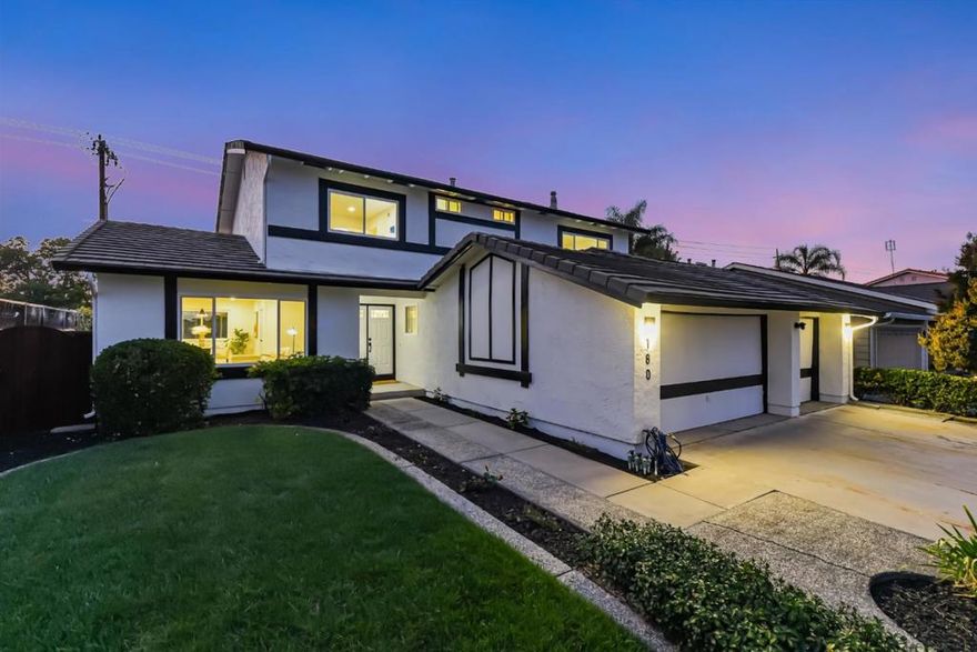 Fall in love the minute you walk inside this Blossom Valley Beauty! It features one of the best floor plans with a bright open-concept layout, that fills the home with natural light. The spacious living and dining areas flow seamlessly into the updated kitchen and family room, perfect for entertaining. It also offers a convenient downstairs bedroom ideal for guests, in-laws, or a home office. Enjoy new vinyl plank flooring, double-pane windows, fresh interior and exterior paint, and stylish finishes throughout. The chefs kitchen showcases white shaker cabinets, quartz counters with soft gray veining, and sleek black fixtures and lighting. From the kitchen and family room, take in views of the expansive 7,916 sq ft  ideal for a backyard oasis or future ADU. Upstairs bedrooms are spacious, some with walk-in closets and beautiful neighborhood views. Bathrooms have been updated with modern touches. Also, includes a large laundry room, three-car garage, new landscaping, tankless water heater, and fire-resistant upgrades including (Sidco) panels and amber vents. Near Martial Cottle Park, VCHS Private, shopping, schools, and HWY 101/85/87. Perfect for move-up buyers seeking space, style, and a large lot with rooms to grow, move right in and experience Blossom Valley living at its best!