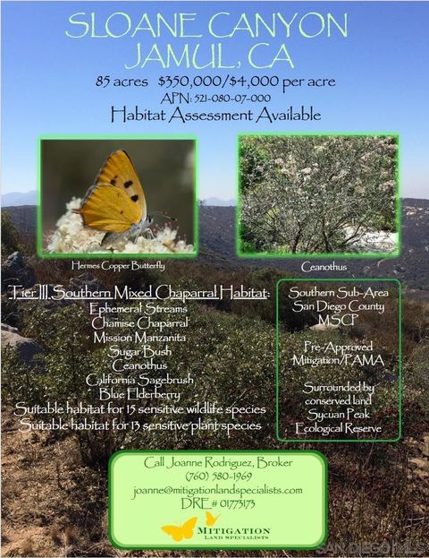 0 E Sloane Canyon Road Jamul CA 92019
