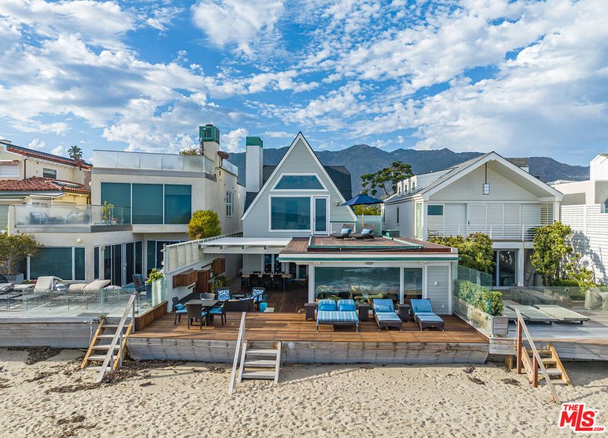 Gorgeous beachfront traditional in the exclusive guard-gated community of Malibu Colony. This home was remodeled with no expense spared and is located on one of the sandiest sections of Colony beach. Amenities include Crestron home automation system, hot tub, large open living spaces, and stunning views of the Pacific. The spacious deck is perfect for entertaining and is just steps away from the sand. Call for Availability.