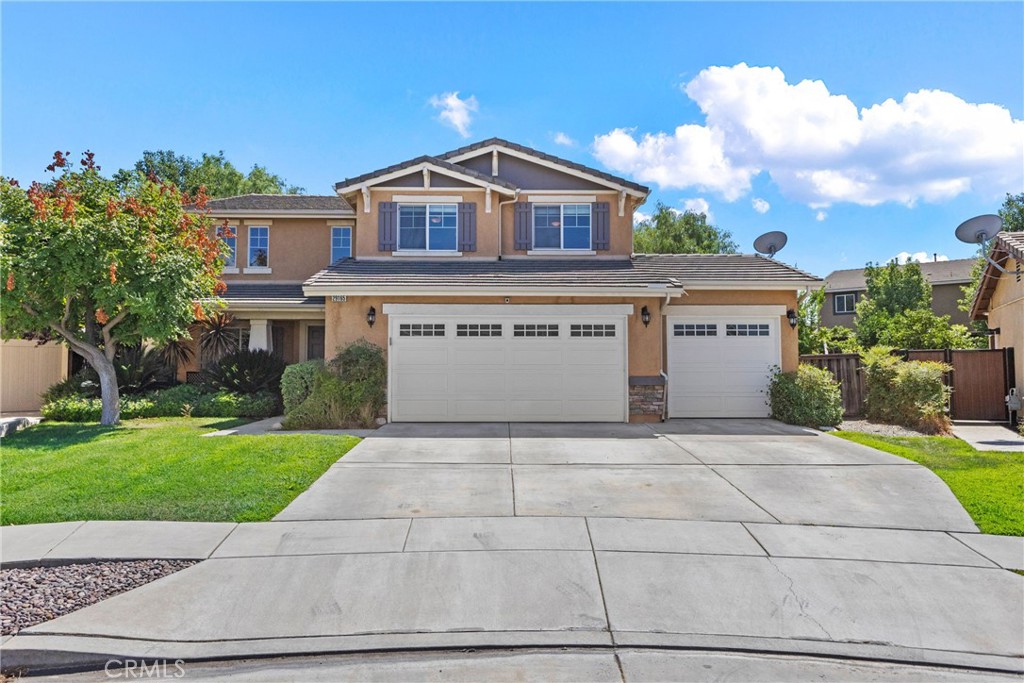 Stop scrolling...you've found it! Sitting on the LARGEST, most desirable, Cul-de-Sac LOT in the neighborhood…this isn't just a HOME...it's an OPPORTUNITY! Design your Entertainer's Paradise or build an ADU for Rental Income...the possibilities are endless! Thoughtfully designed with 5 Bedrooms, 3 Full Baths, spacious LOFT, and almost 3,000 sq ft of living space, it’s perfect for today’s lifestyle. The DOWNSTAIRS Bed/Bath also has the potential to add a Side Entry, making it ideal for MULTI-GEN Living or a PRIVATE Guest Suite.
Step inside the Double Entry Doors to Vaulted Ceilings, plenty of natural light, and brand NEW Laminate Flooring throughout. At the heart of the home is the Chef’s Kitchen, featuring Corian Countertops, Double Ovens, Oversized Island with incredible STORAGE space, and a Walk-In PANTRY that’s large enough to feel like it’s own room. Upstairs you will find 4 add’l Bedrooms, 2 Full Baths, the Loft and Laundry Room. The Primary Bed/Bath features Shutters, His & Her Closets (1 Walk-In) w/ Organizers, Bathtub & separate Shower.
Enjoy your own Park-Like Setting on almost ½ an Acre of peaceful space with MATURE Landscaping and a Mini-Orchard of Fruit Trees (Lemon, Lime, Apple & Plum). Entertain friends under the Alumawood patio cover with Ceiling Fan & Lights that runs the full length of the house. The spacious side yard allows for PARKING small RVs or plenty of TOYS (Cars, Trailers, Jet Skis, ATVs, etc). There's even a 10'x12' Tough Shed with Lights & Electric that’s perfect for your "MAN CAVE" or "SHE SHED"! For the car enthusiasts, there’s a 3-CAR Garage w/ Workbench, Cabinets & Overhead Racks, plus plenty of ATTIC space for even more storage. Conveniently located near Top-Rated Schools, Parks, Shopping, Dining and easy Freeway access in the desirable Mapleton community of Murrieta with LOW Taxes and NO HOA. Don’t let this one slip away!