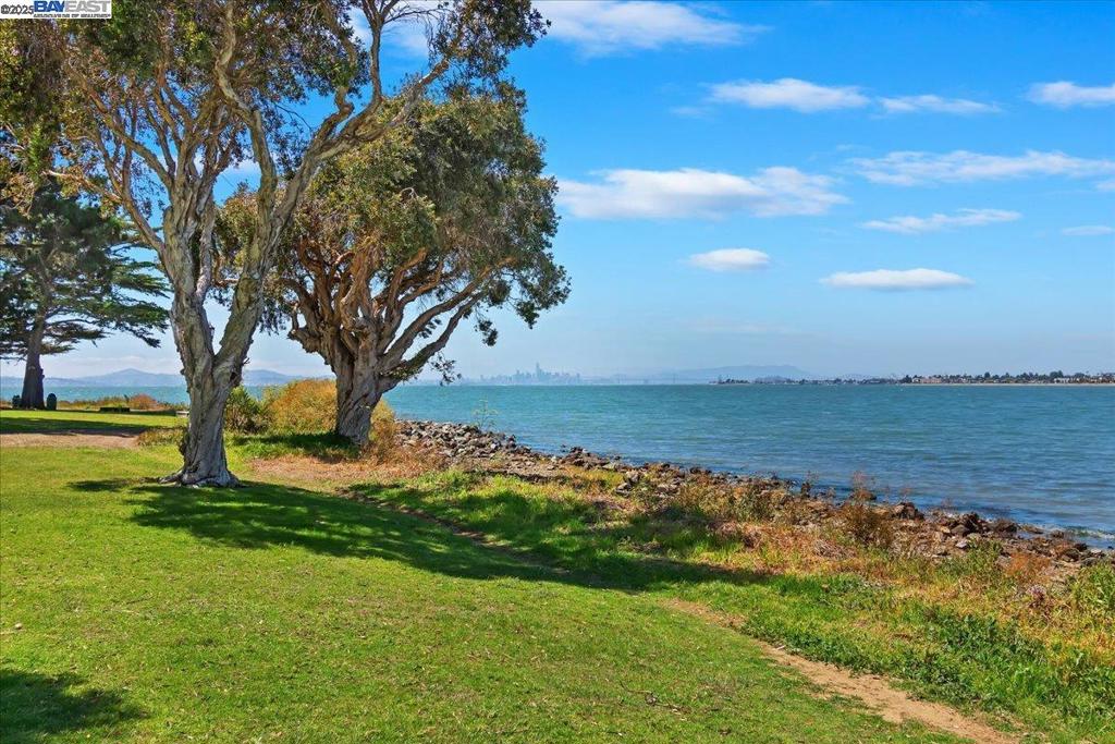 Spacious, sunlit rooms, cathedral and vaulted ceilings, partial SF Bay views and a flexible and pleasing contemporary floor plan are just some of the attractive features of this gracious, sophisticated home. Located on sought-after Bay Farm Island in Harbor Pointe HOA, this attractive split-level home features 2+ bedrooms, 2.5 bathrooms, living room, an open dining room kitchen,a main level home office (potential third bedroom) and an attached two-car garage. Spacious decks and patios off the bedrooms and dining room offer wooded and partial SF Bay views, perfect for entertaining a crowd or simply relaxing. Features include bright, natural light throughout, elegant hardwood floors, a gas fireplace, a private spa/hot tub, stylish new light fixtures, a contemporary kitchen, attractive updated bathrooms and fresh interior paint. The SF Bay Trail, with unparalleled views of the Bay and San Francisco skyline, is practically at your backdoor, while award-winning neighborhood schools are just minutes away. Close to parks, a toddler playground, Harbor Bay Safeway and the many amenities at the South Shore Center, commuters and travelers will enjoy easy access to the SF Ferry and Oakland Airport. A sophisticated, move-in-ready home in a highly desirable Alameda location!